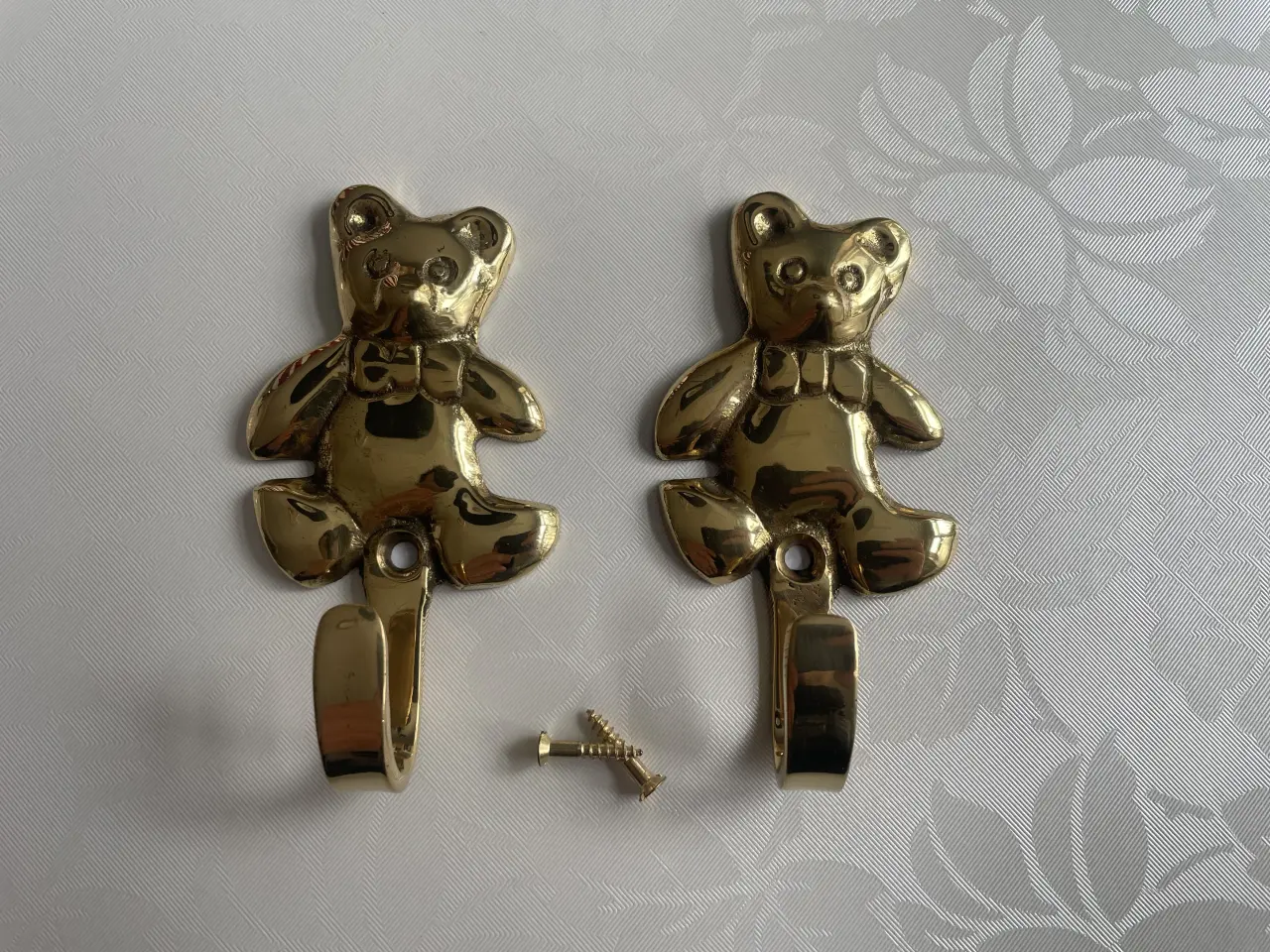 Billede 1 - Fine messing bamse knager inkl messing skruer