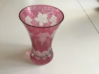 Farvet krystal vase