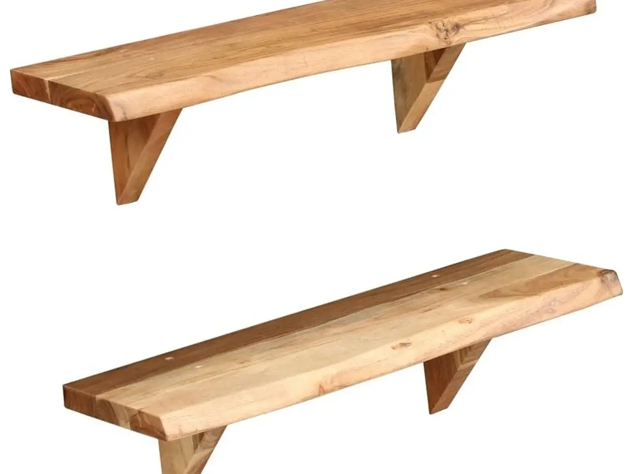 Billede 7 - Væghylder i massivt akacietræ - 2 stk. 60 x 20 x 18 cm