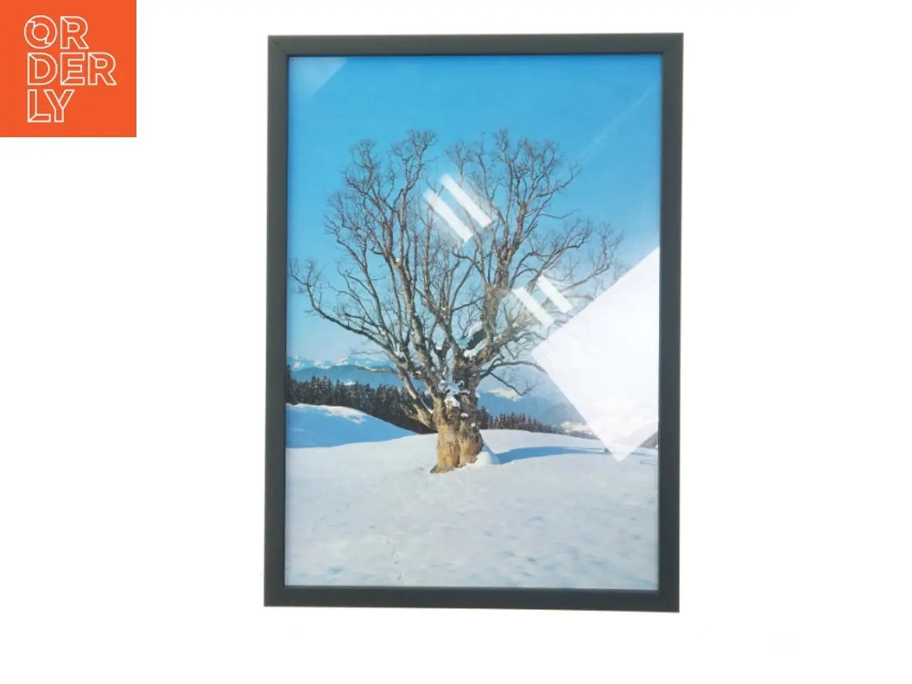 Billede 1 - Indrammet billede af vinterlandskab (str. 29,8x42 cm)