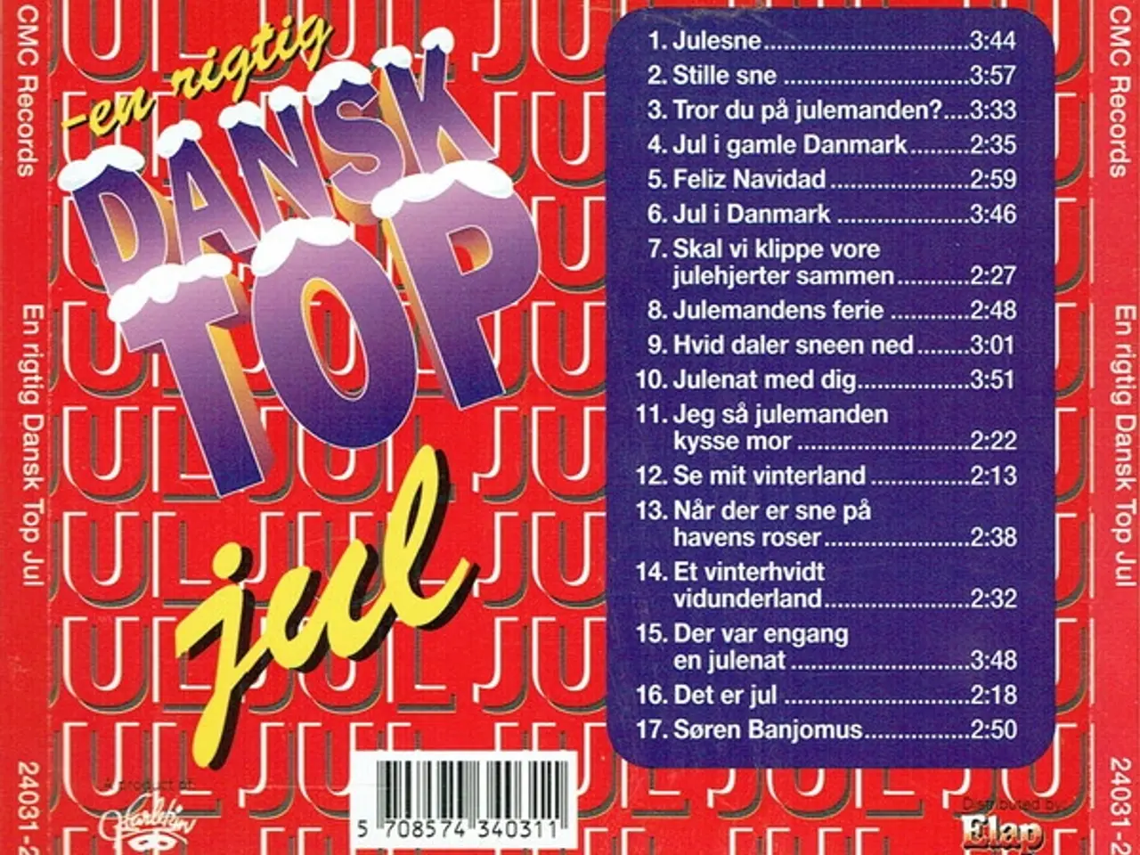 Billede 2 - Diverse kunstnere – En Rigtig Dansk Top Jul – CD