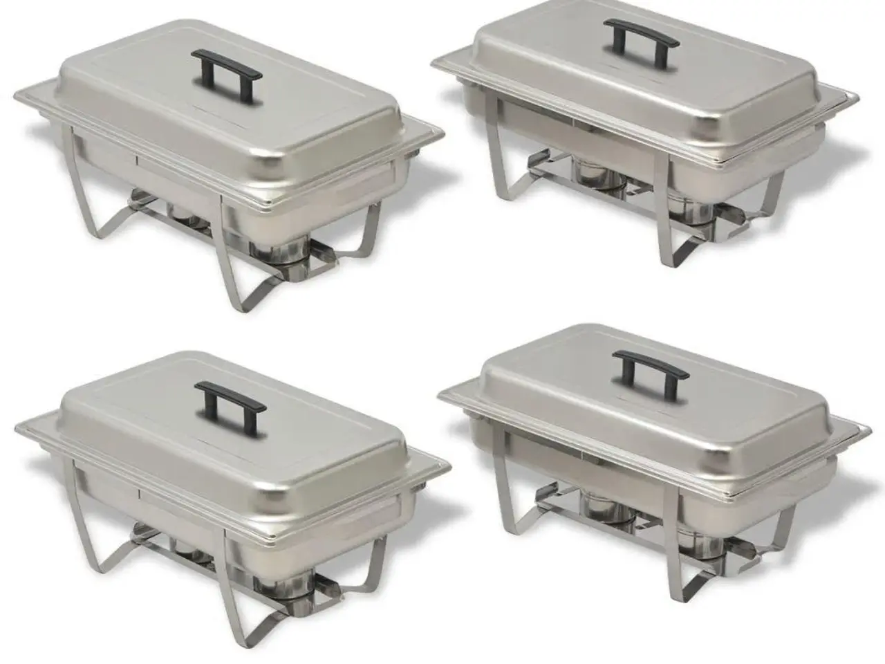 Billede 2 - Fyrfadesæt i rustfrit stål - 4 komplette chafing dishes