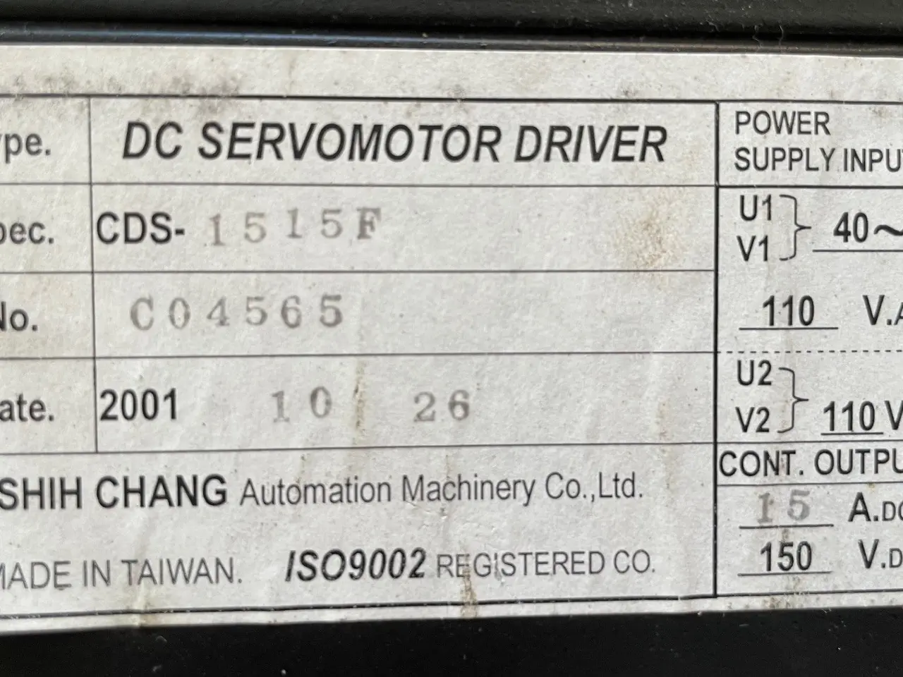 Billede 2 - CDS CDS-1515F DC servomotor Driver 15A 150VDC –