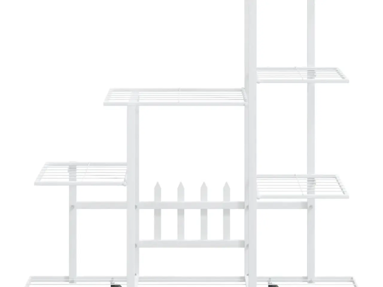 Billede 3 - Blomsterstativ med hjul - hvid, 94,5 x 25 x 92,5 cm