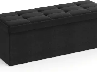 Opbevaringsbænk med låg 110 x 38 x 38 cm, sort