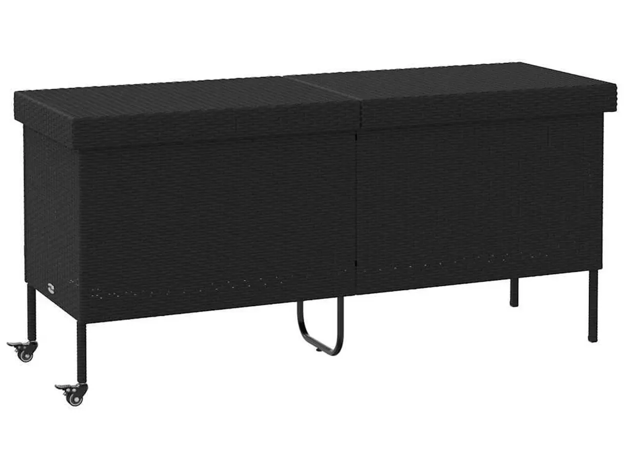 Billede 1 - Opbevaringsboks med hjul i polyrattan - 160 × 55 × 75 cm, sort