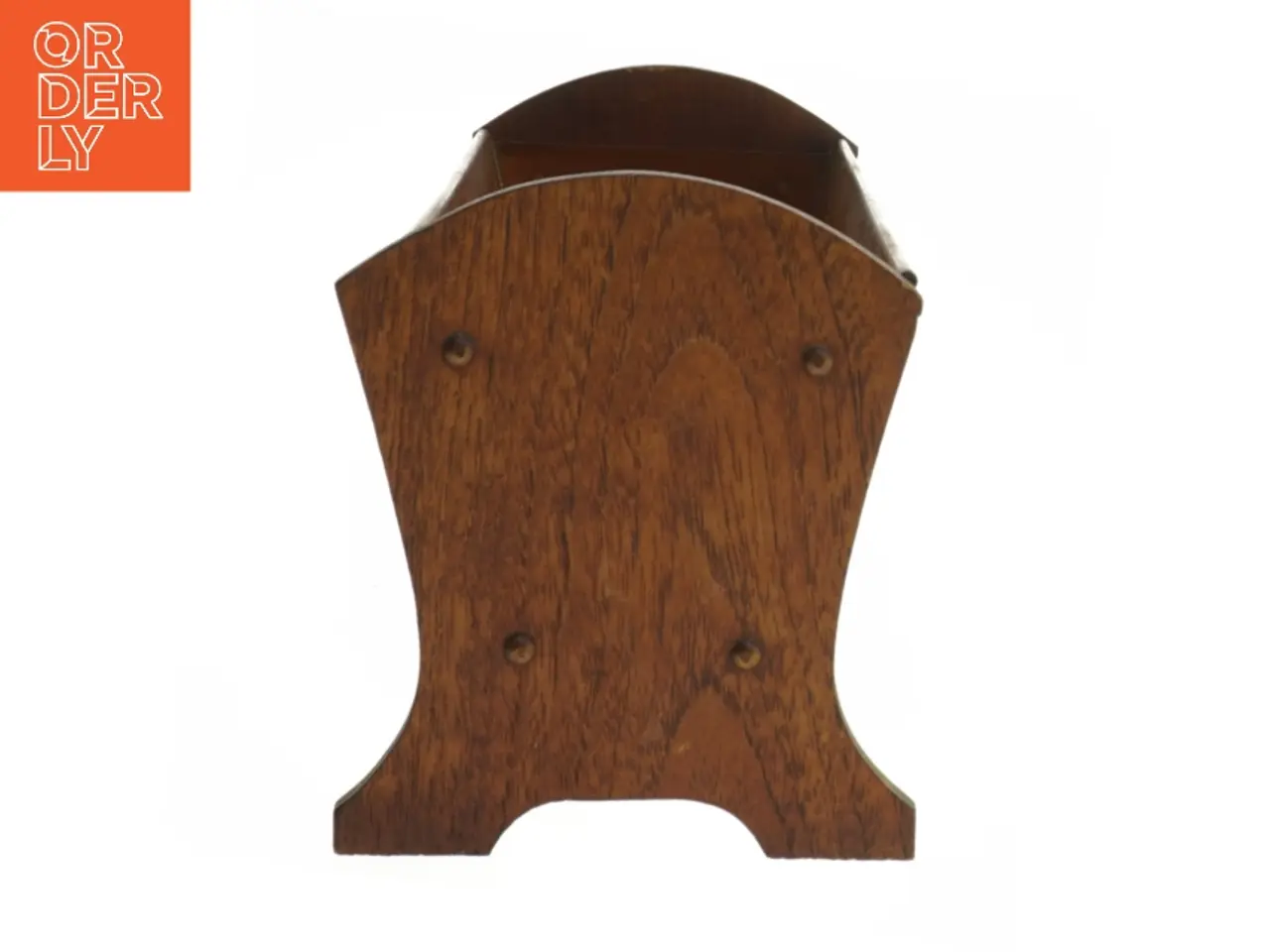 Billede 2 - Retro Teak og Kobber metal kurv (str. 29 cm)