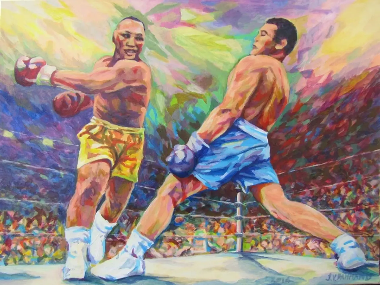 Billede 1 - Maleri på lærred, "Knock out" 80x60 cm