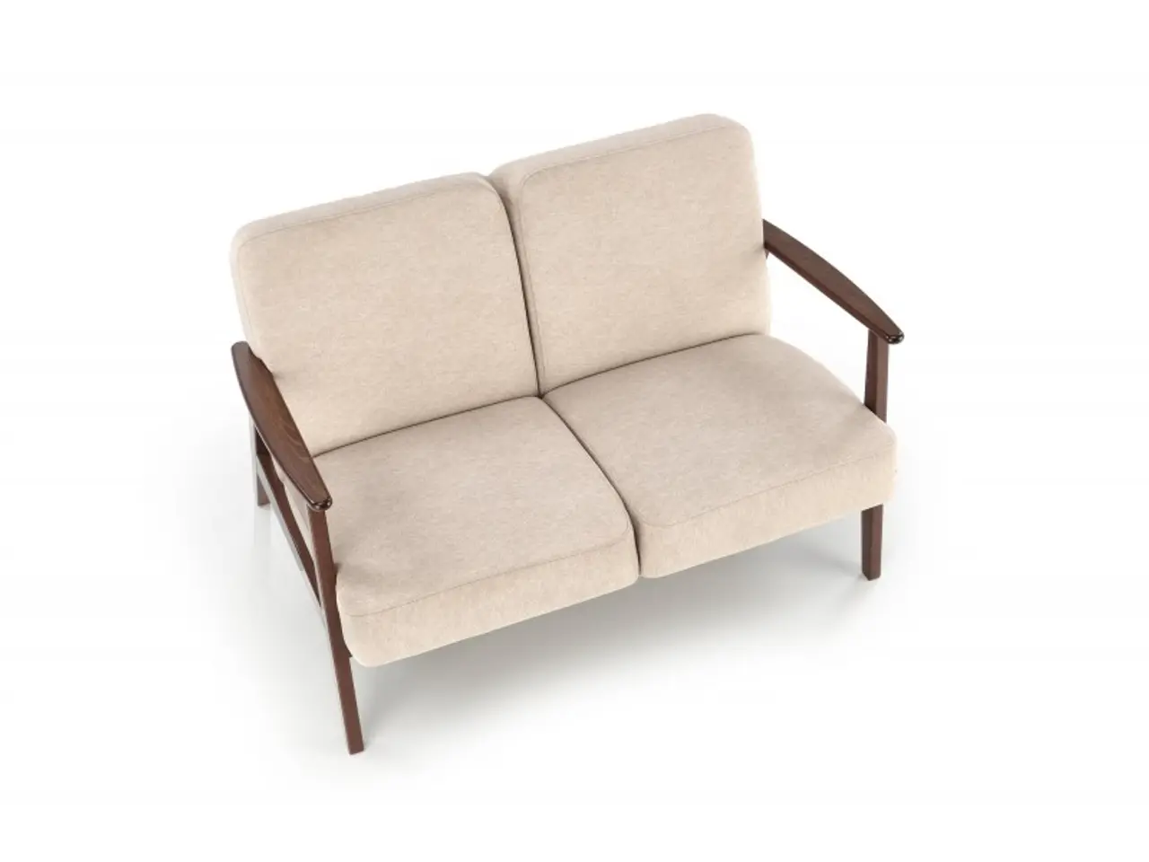 Billede 11 - MILANO 2S sofa, Beige CASTEL#15 / mørk Valnød
