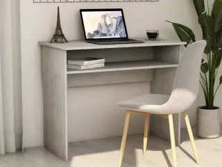 Skrivebord 90x50x74 cm konstrueret træ betongrå