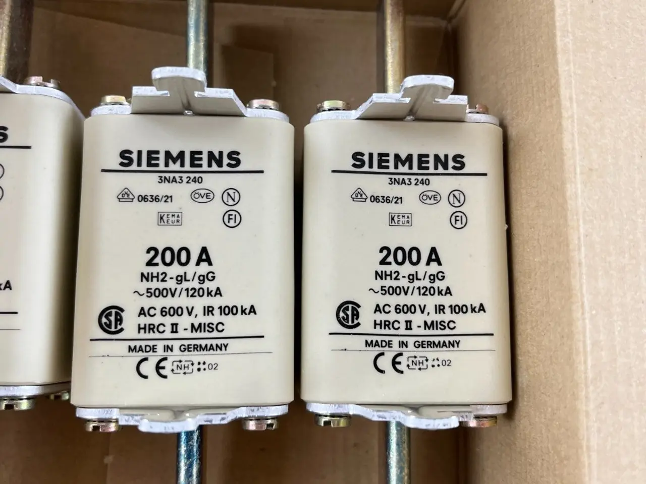 Billede 9 - Siemens 3NA3 240 NH2 200A 500V gG LV HRC sikringer