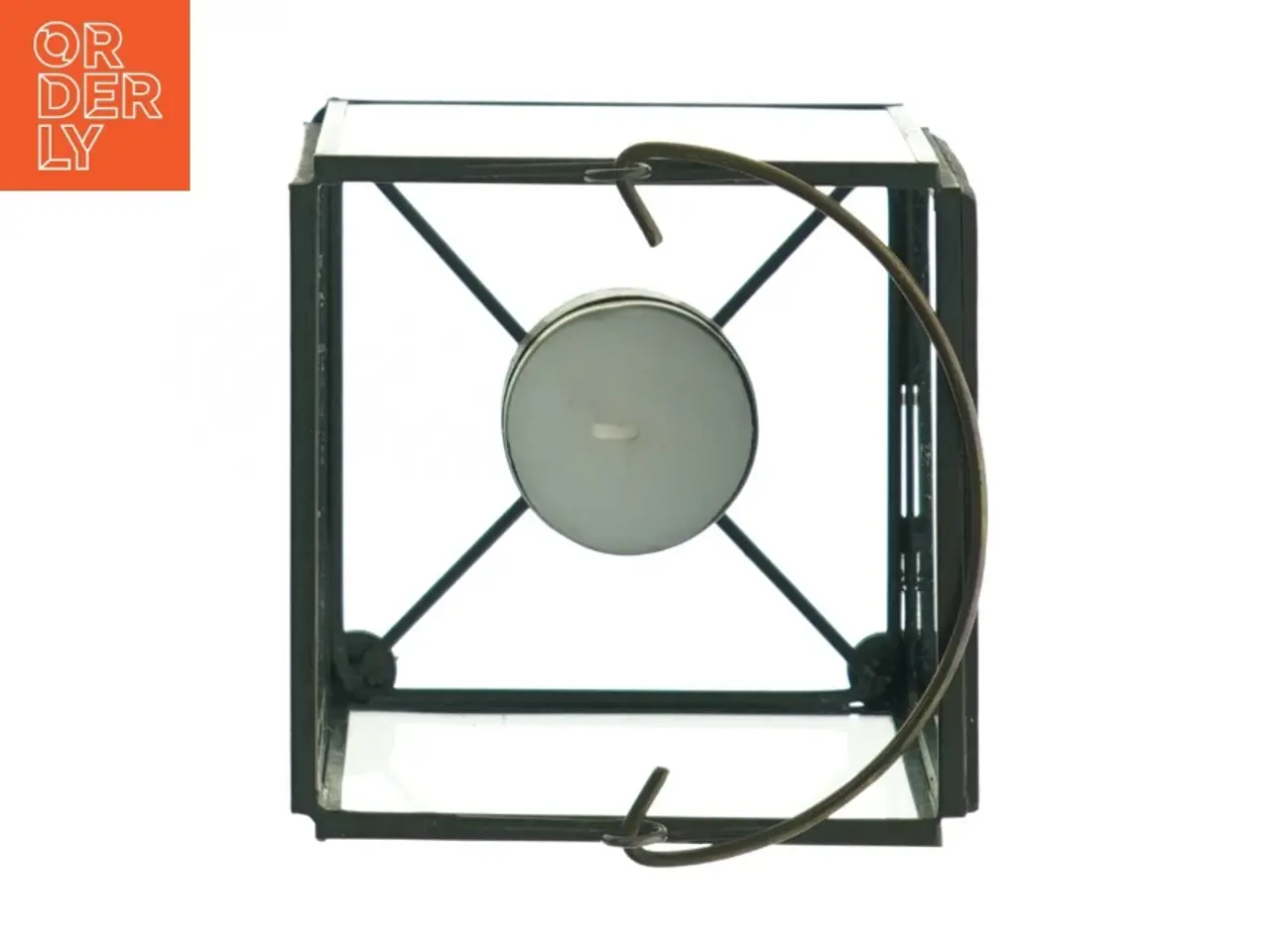 Billede 3 - Glas og metal lysestage (str. 10 x 10 cm)