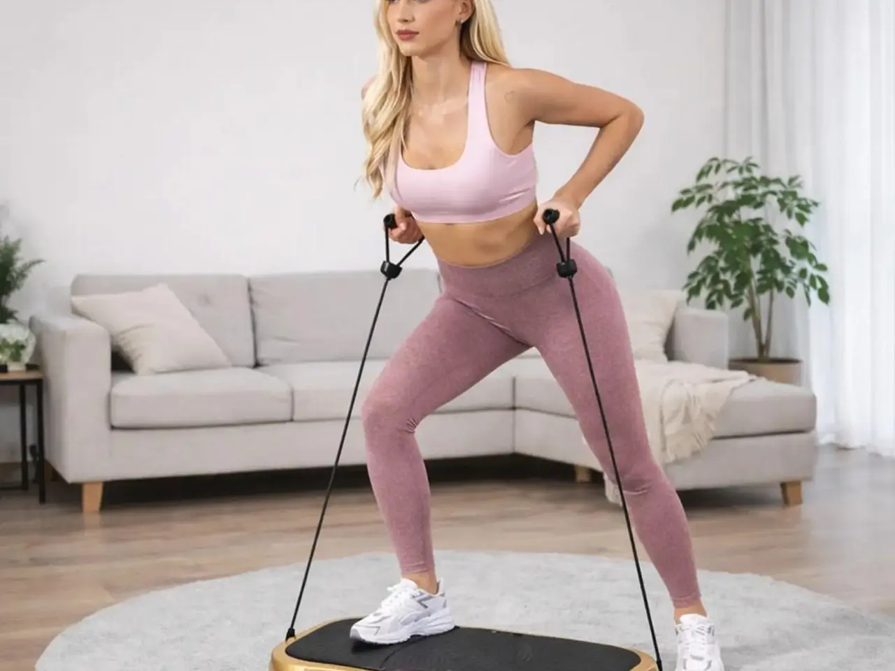Billede 10 - Extralink Moonwalk Spin Move vibrationsplatform til fitness 200 W - guld