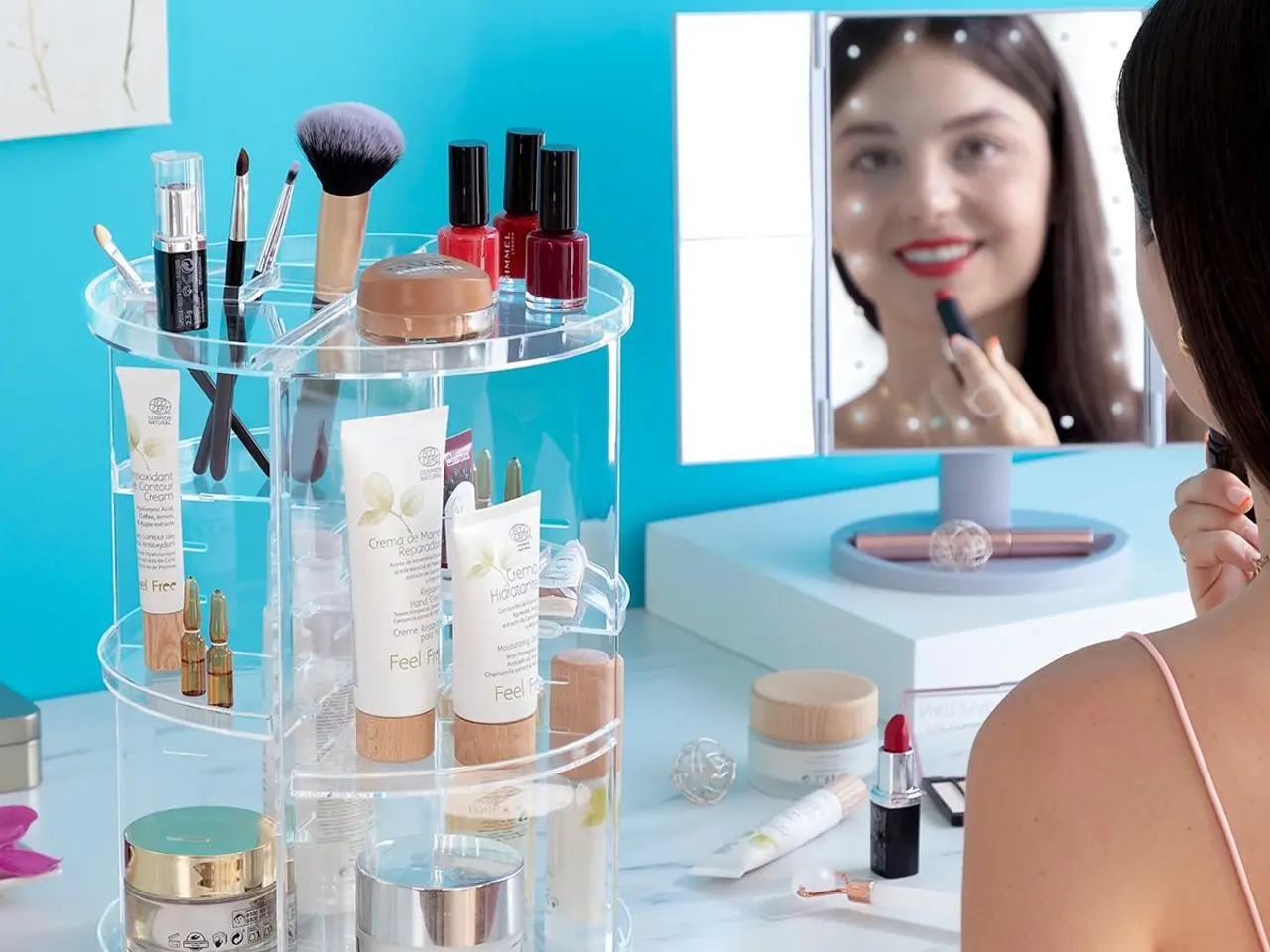 Billede 1 - Rolkup roterende makeup-ordner - gennemsigtig