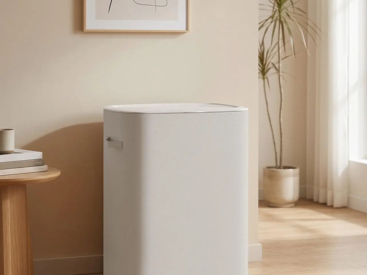 Billede 4 - Vasketøjskurv med låg 160 l, 2 rum - beige