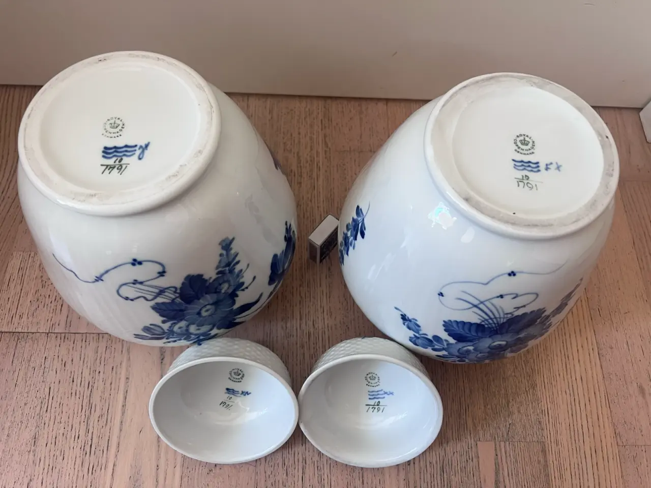 Billede 4 - Rigtig store Royal Copenhagen blå blomst låg vaser