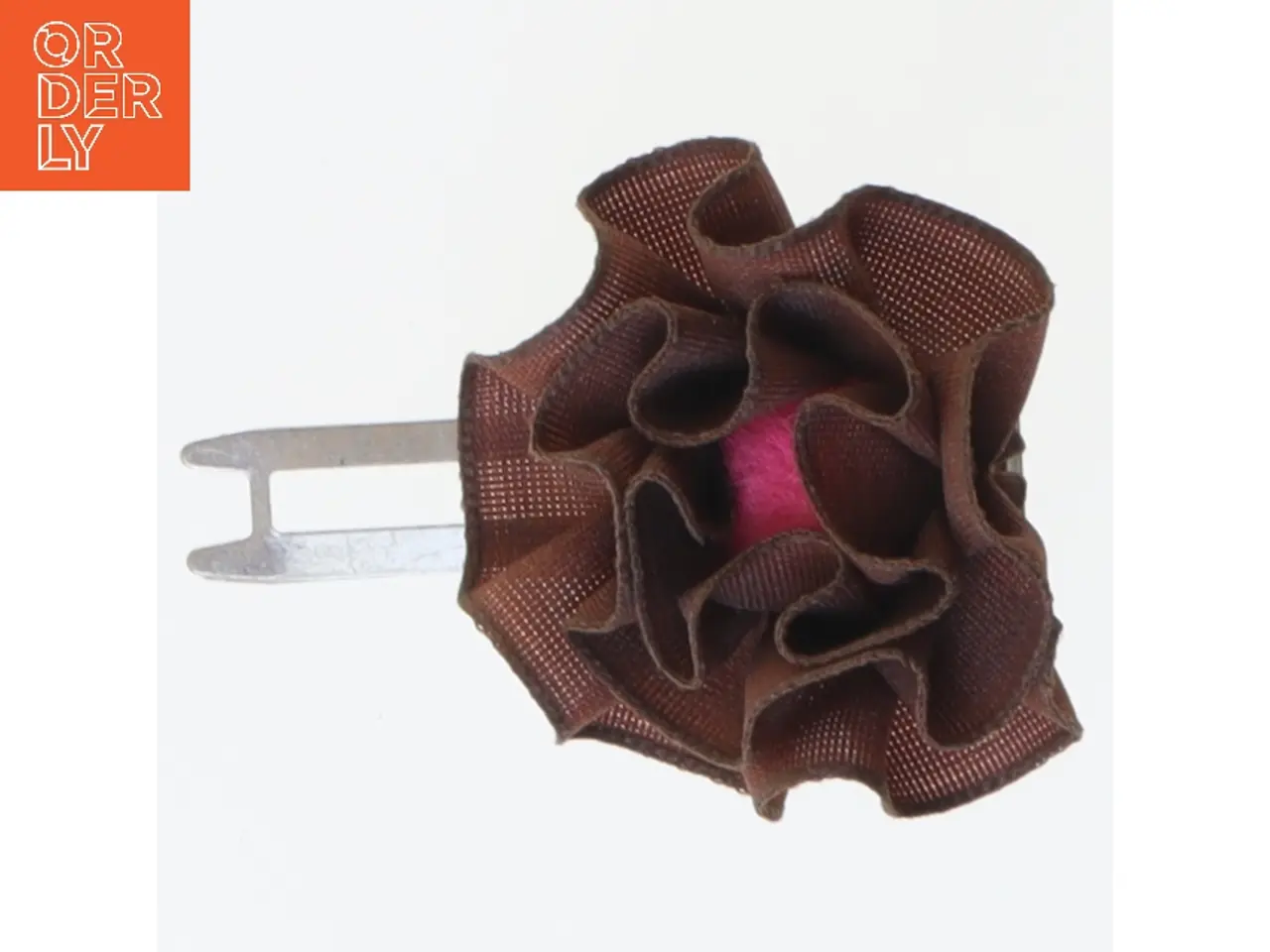 Billede 1 - Hårspænde med brun blomst (str. 4 cm)