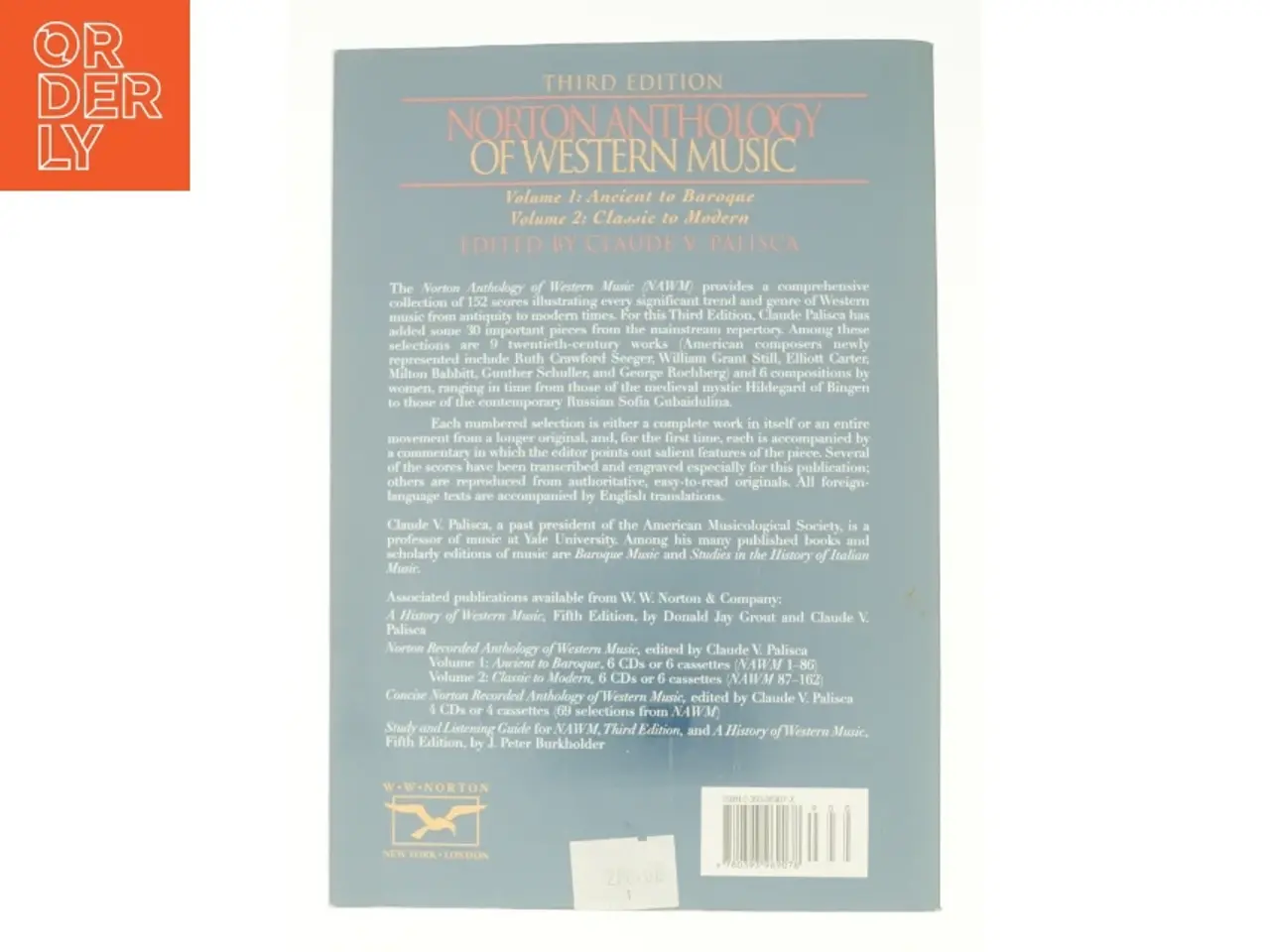 Billede 2 - The Norton Anthology of Western Music Vol. II : Classic to Modern af Claude V. Palisca (Bog)