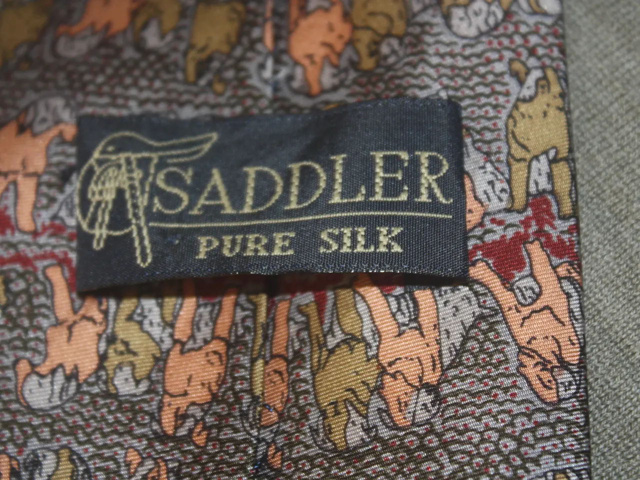 Billede 5 - Vintage silke slips Saddler med hund / hunde