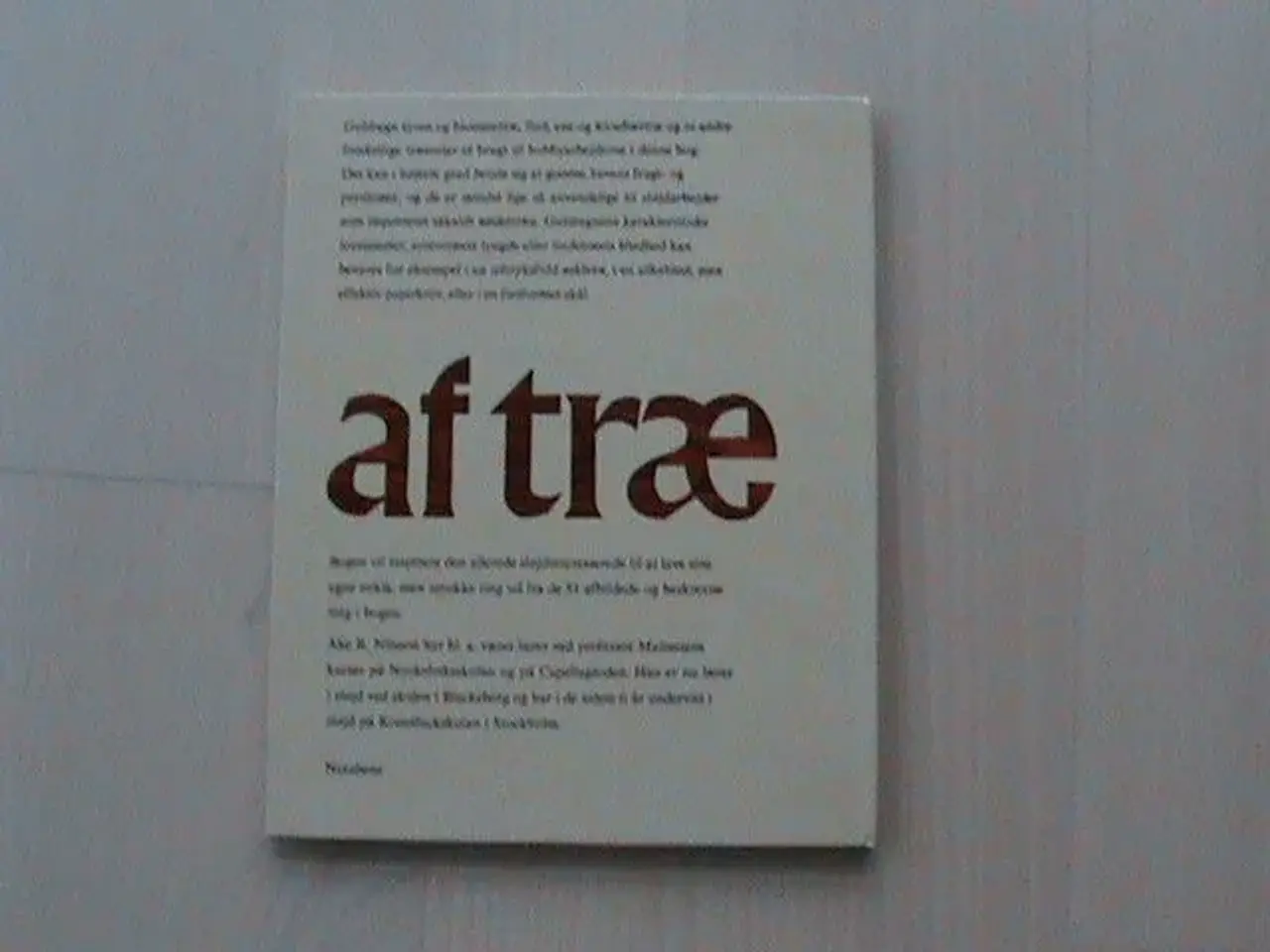Billede 2 - Bog "af træ", Åke R. Nilsson