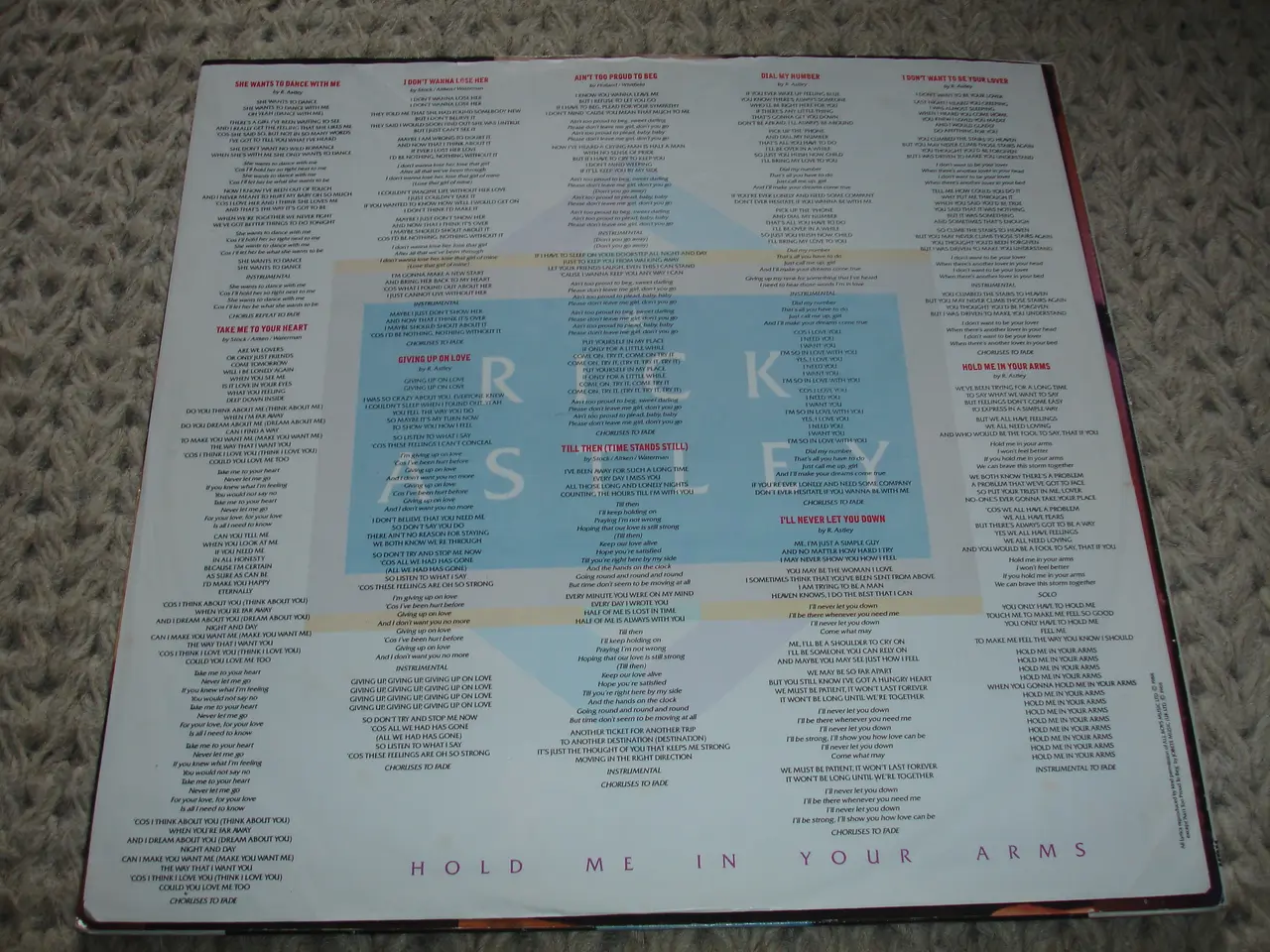 Billede 4 - (Sender gerne) Rick Astley – Hold Me In Your Arms