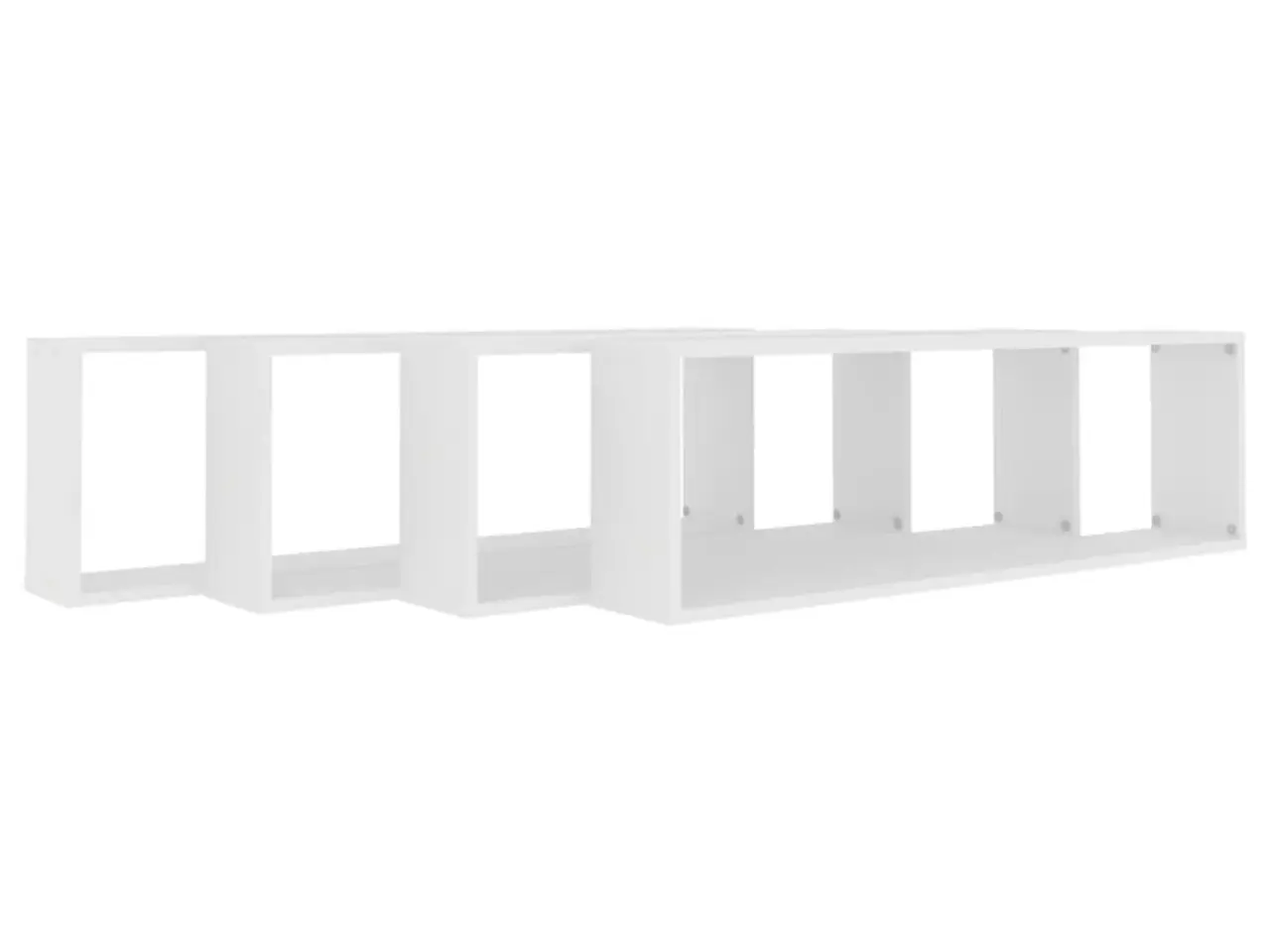 Billede 4 - Væghængte kubehylder 4 stk. 100 x 15 x 30 cm - hvid