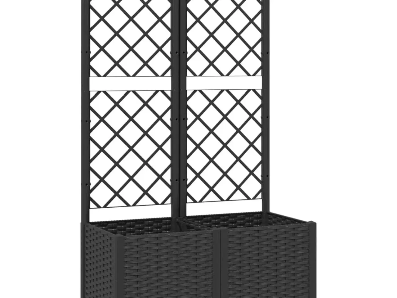 Billede 2 - Haveplantekasse med espalier sort 80x40x136 cm PP