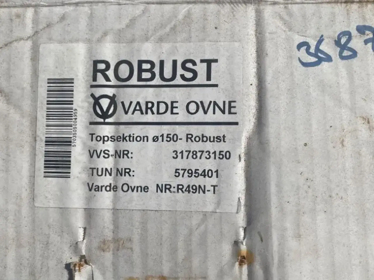 Billede 1 - Topsektion til skorsten ø150 mm