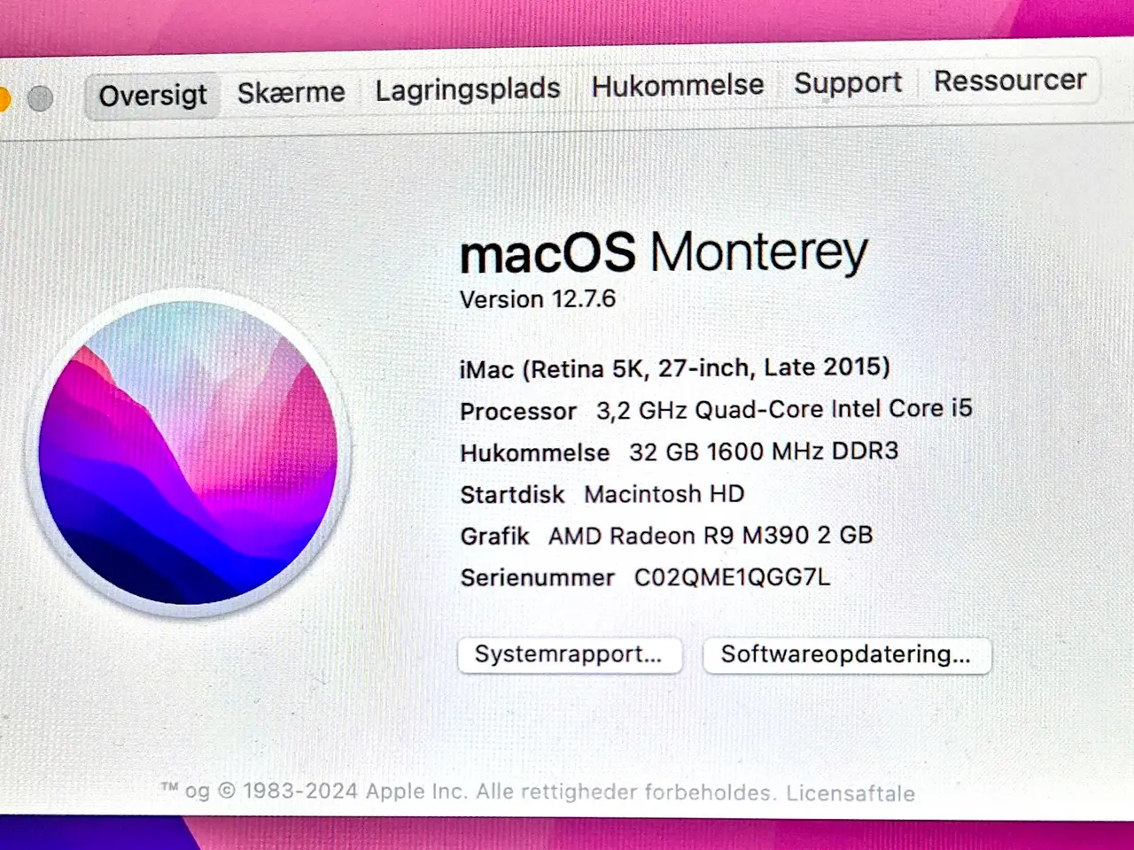 Billede 2 - Apple iMac 27”. Late 2015.