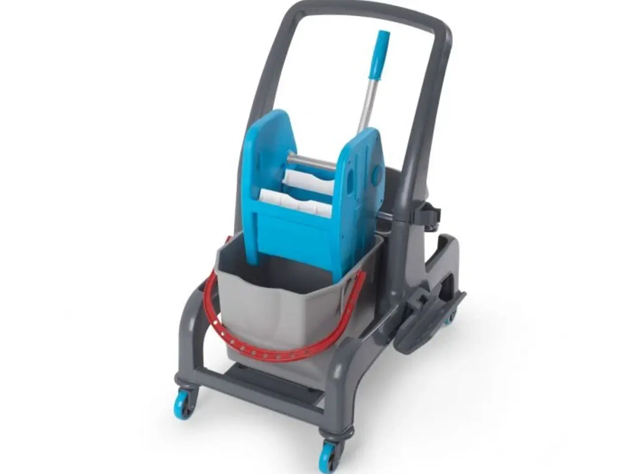Billede 2 - Mopvogn med moppevrider og 2x 25 liters spande