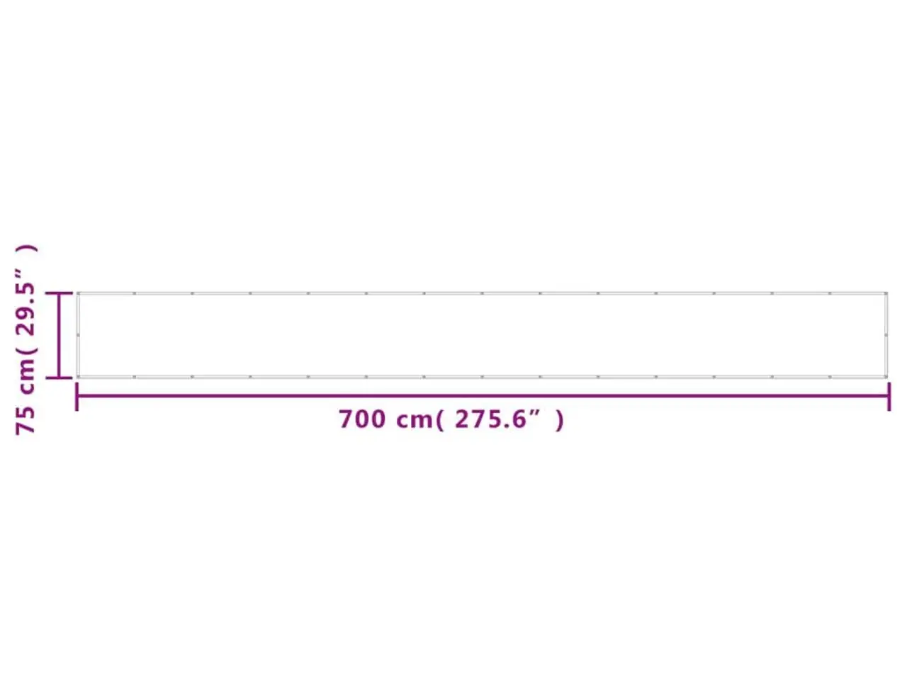 Billede 6 - Altanafskærmning 75 × 700 cm - 100 % polyester, sort