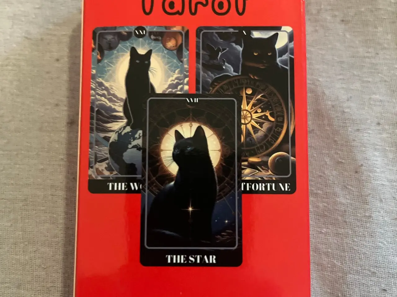 Billede 2 - Black Cat Tarot Kortspil 78 kort Rød Sort