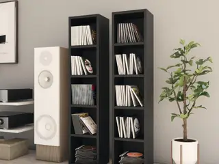 CD-reoler 2 stk. 21x16x93,5 cm spånplade sort