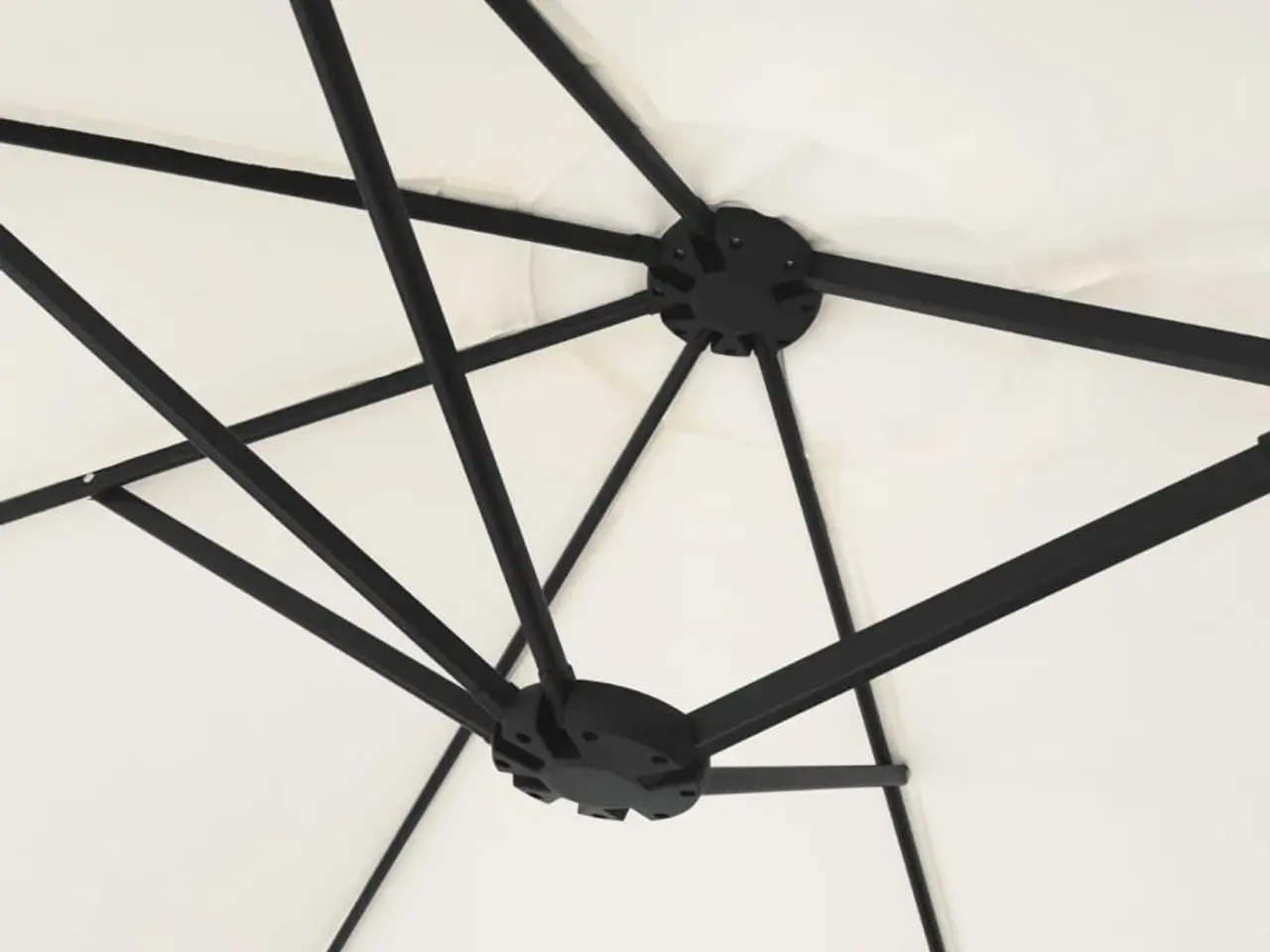 Billede 6 - Parasol m. dobbelt parasoldug 449x265 cm sandhvid