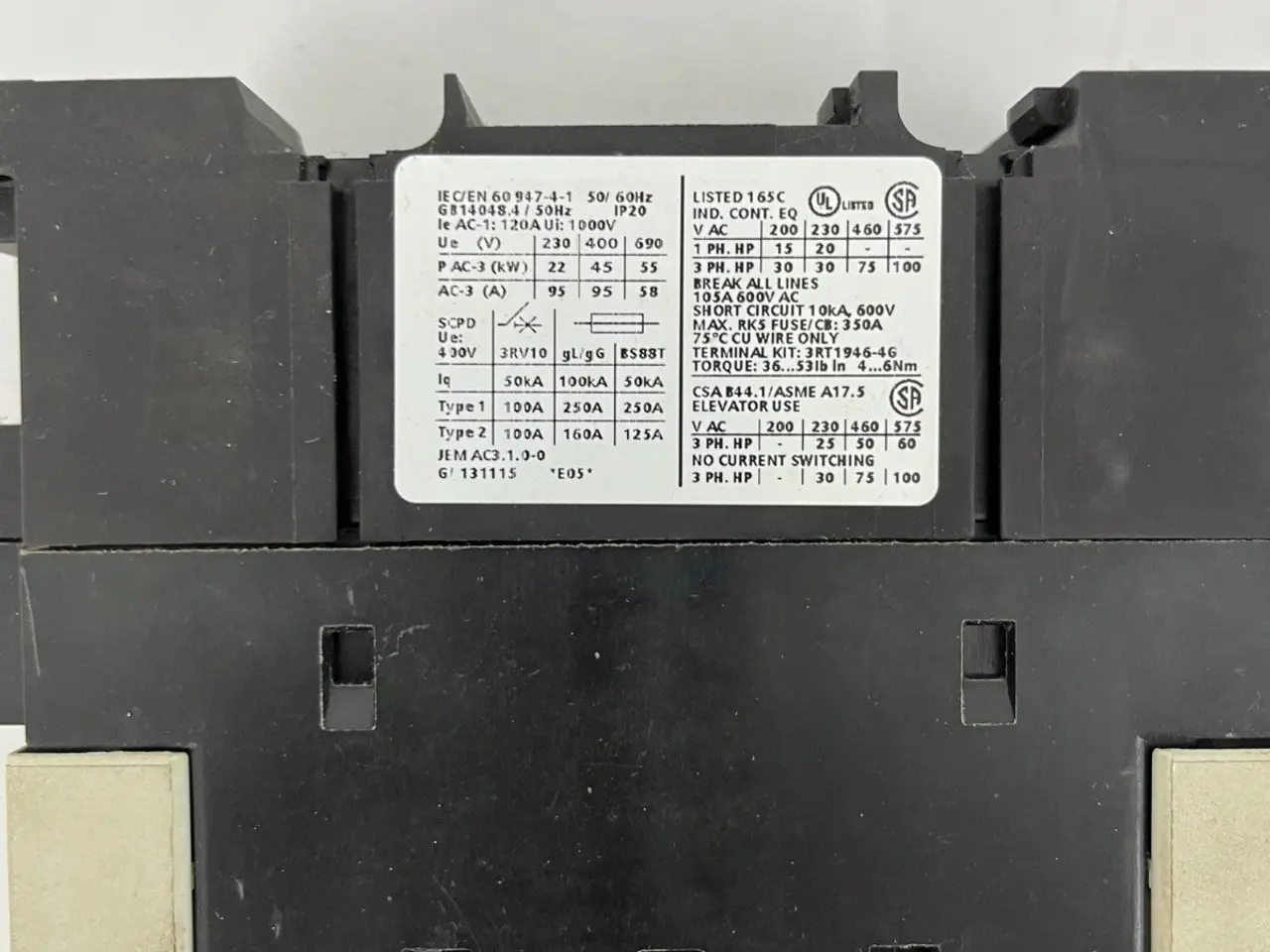 Billede 5 - Siemens 3RT1046-1AP00 SIRIUS Power kontaktor 95A -