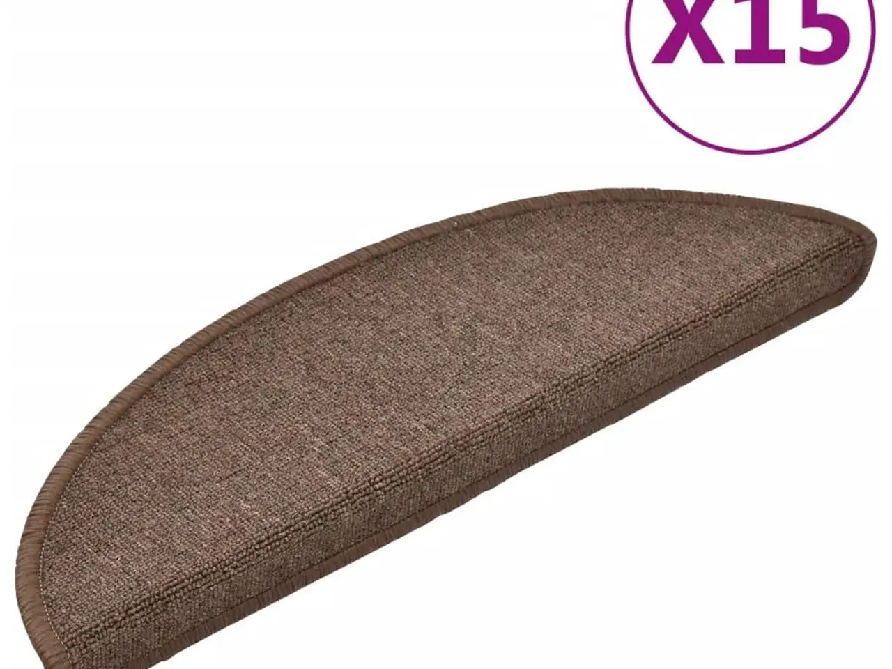 Billede 2 - Trappemåtter halvrunde 15 stk. - 56×17×3 cm, kaffebrune