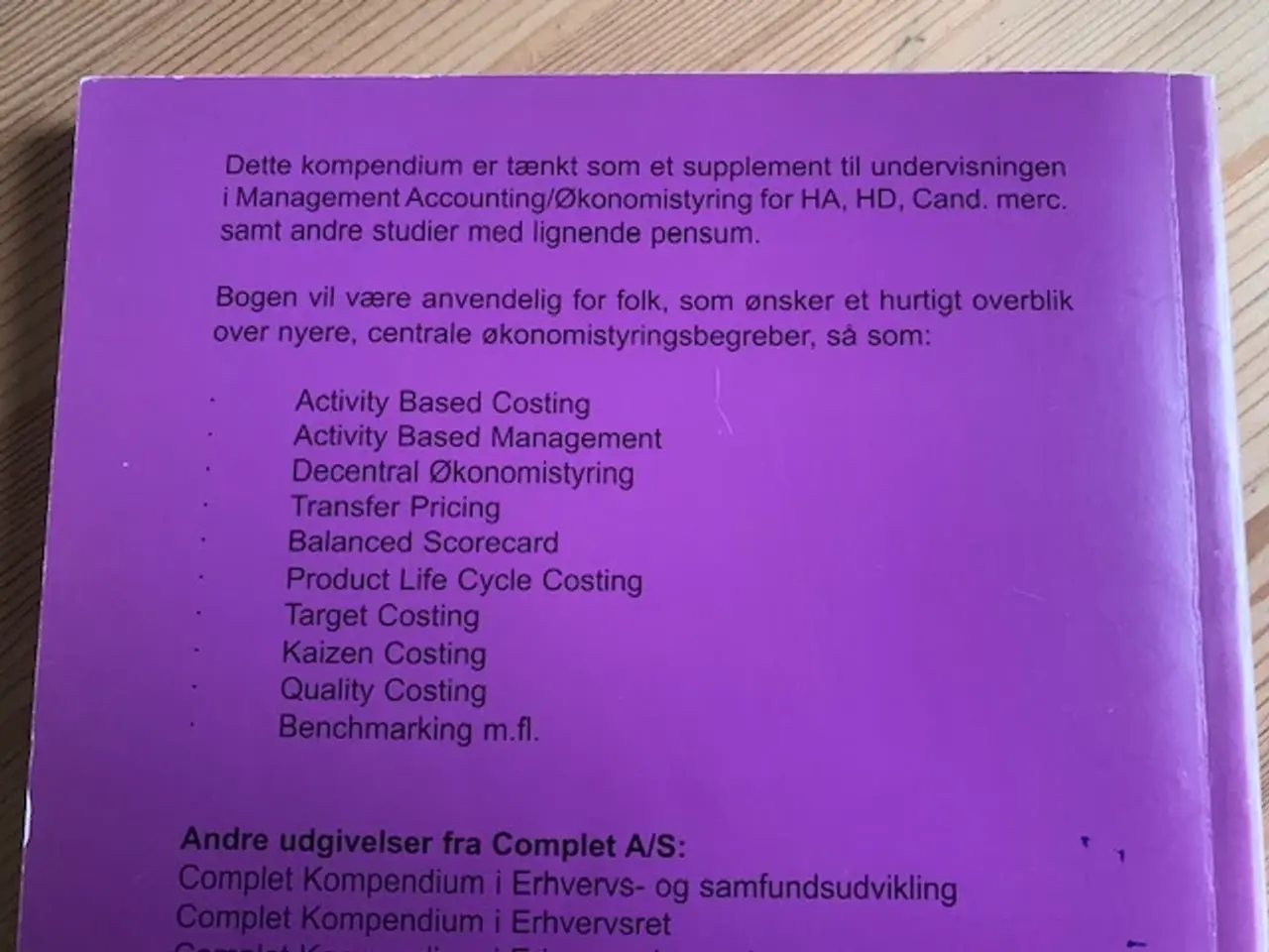 Billede 2 - Complet Kompendium - Management Accounting - BYD