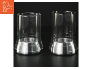 Te-lysestager i glas og metal fra Menu (str. Ø 8 cm)
