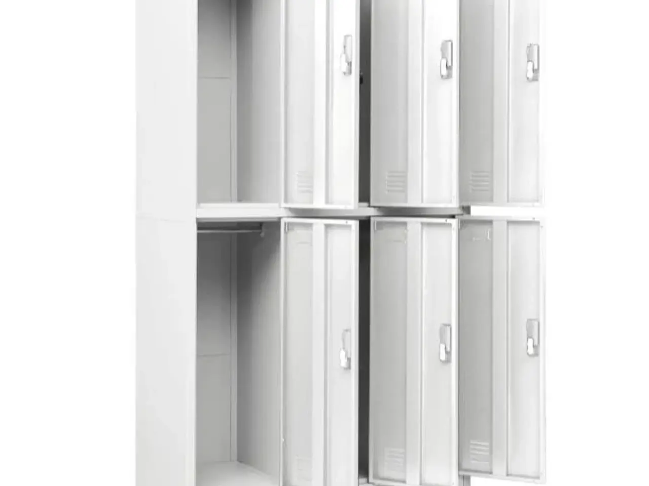 Billede 3 - Lockerskab med 6 rum - 90 × 45 × 180 cm, grå stål