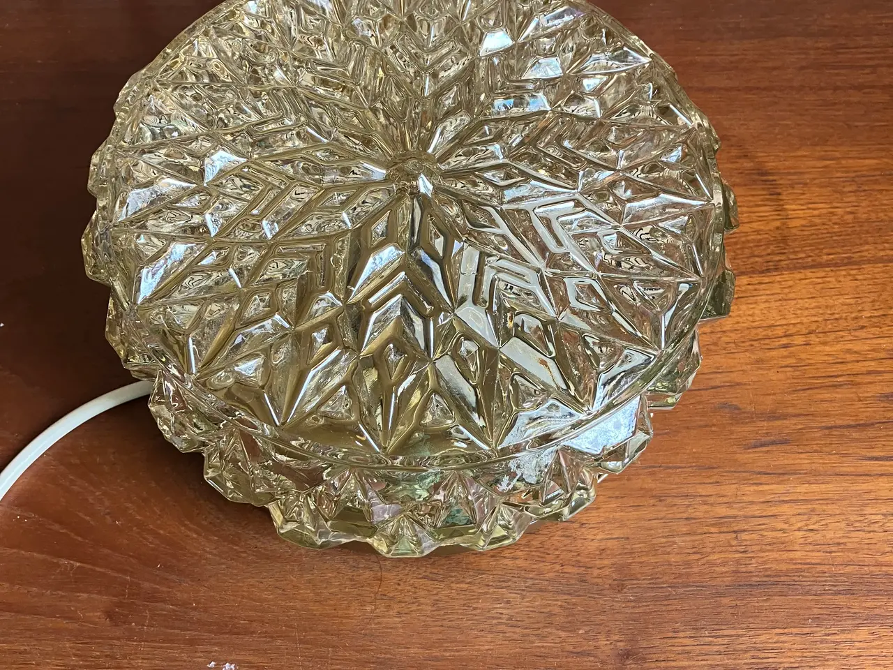 Billede 2 - Vintage plafon i ravfarvet glas