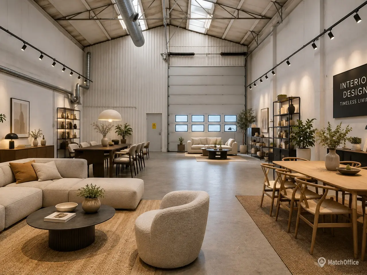 Billede 4 - Højloftet værksted/showroom med indskudt dæk