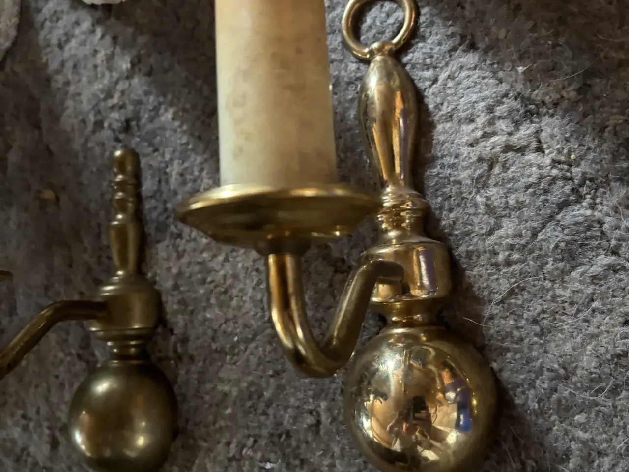 Billede 4 - 4 vintages messing væglamper sælges samlet