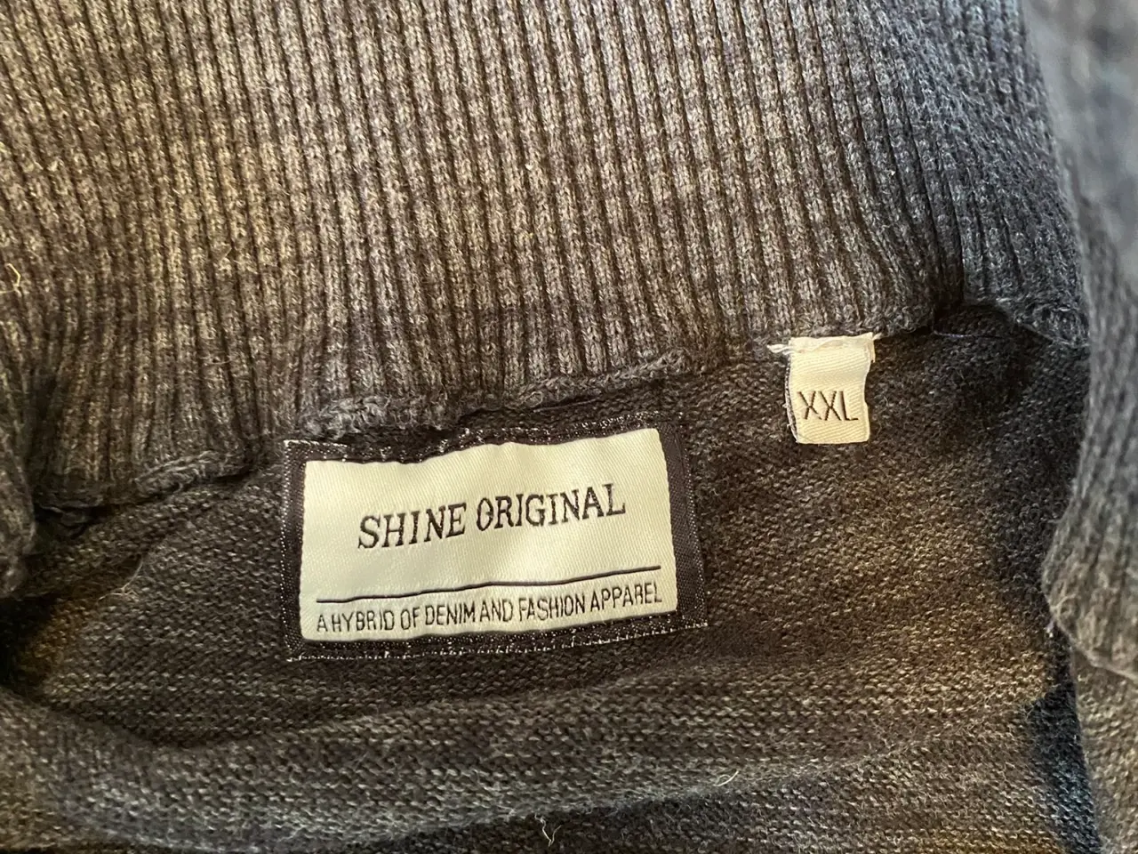 Billede 2 - Shine Original Cardigan med lynlås grå/sort XXL