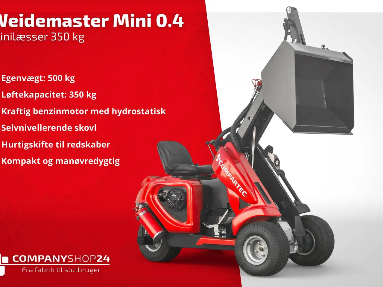 Billede 2 - Weidemaster Mini 0.4 minilæsser - 350 kg, benzin