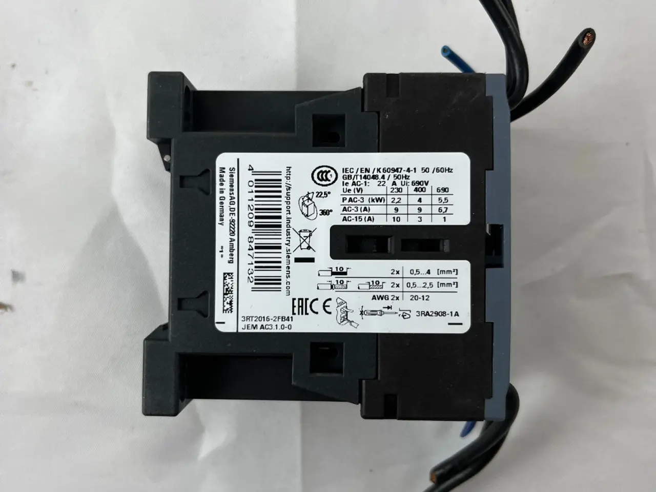 Billede 7 - Siemens Sirius 3RT2016-2FB41 kontaktor 24VDC 9A