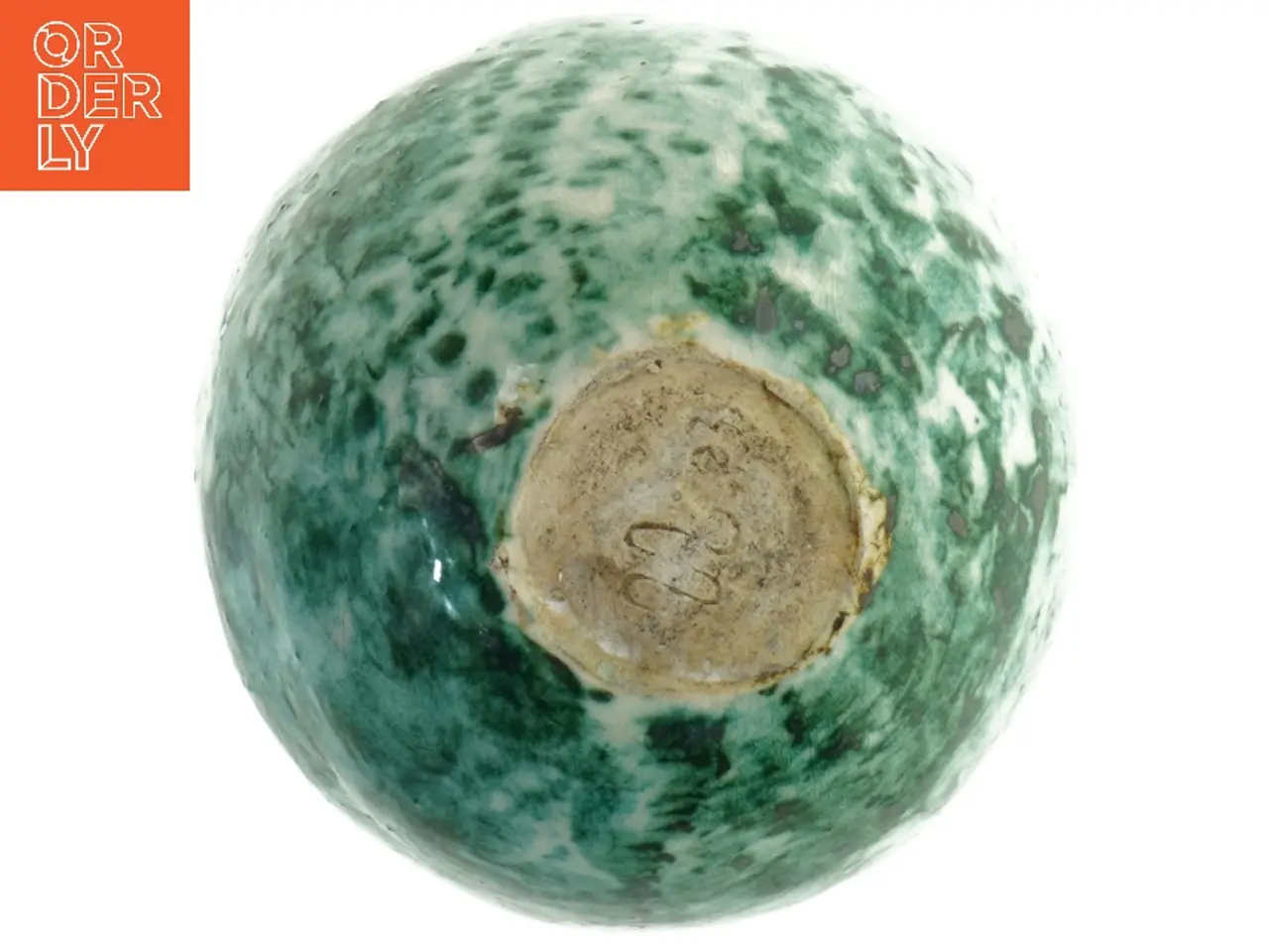 Billede 2 - Keramisk vase i grøn (str. 13x12 cm)