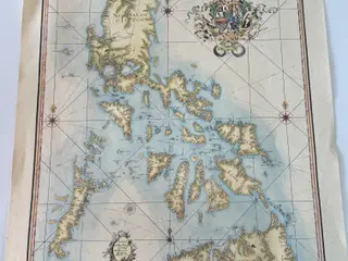 Genoptrykt Kort over Filippinerne år 1734