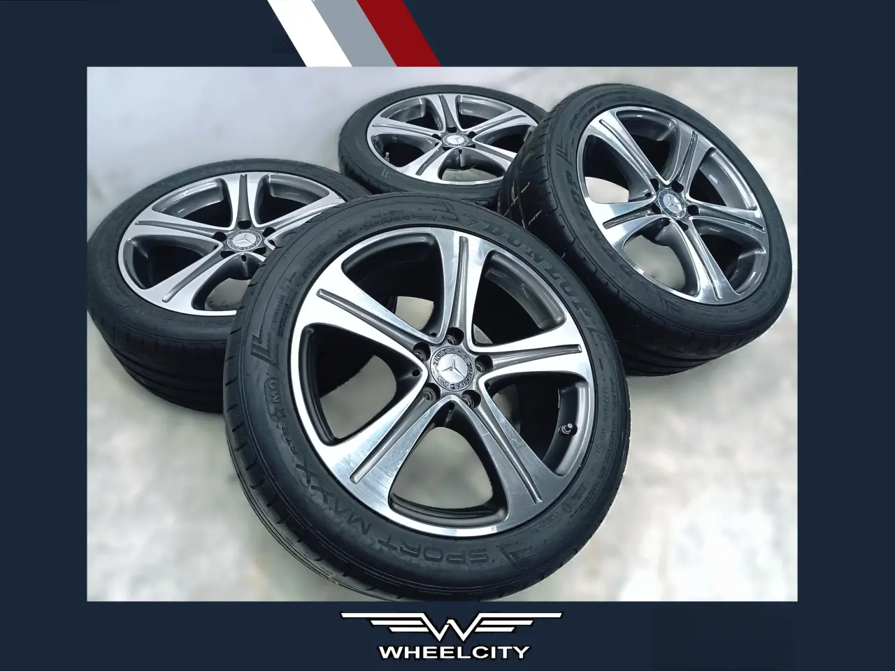 Billede 1 - 5x112 18" ET43 nav 66,6ø Mercedes sommersæt TPMS