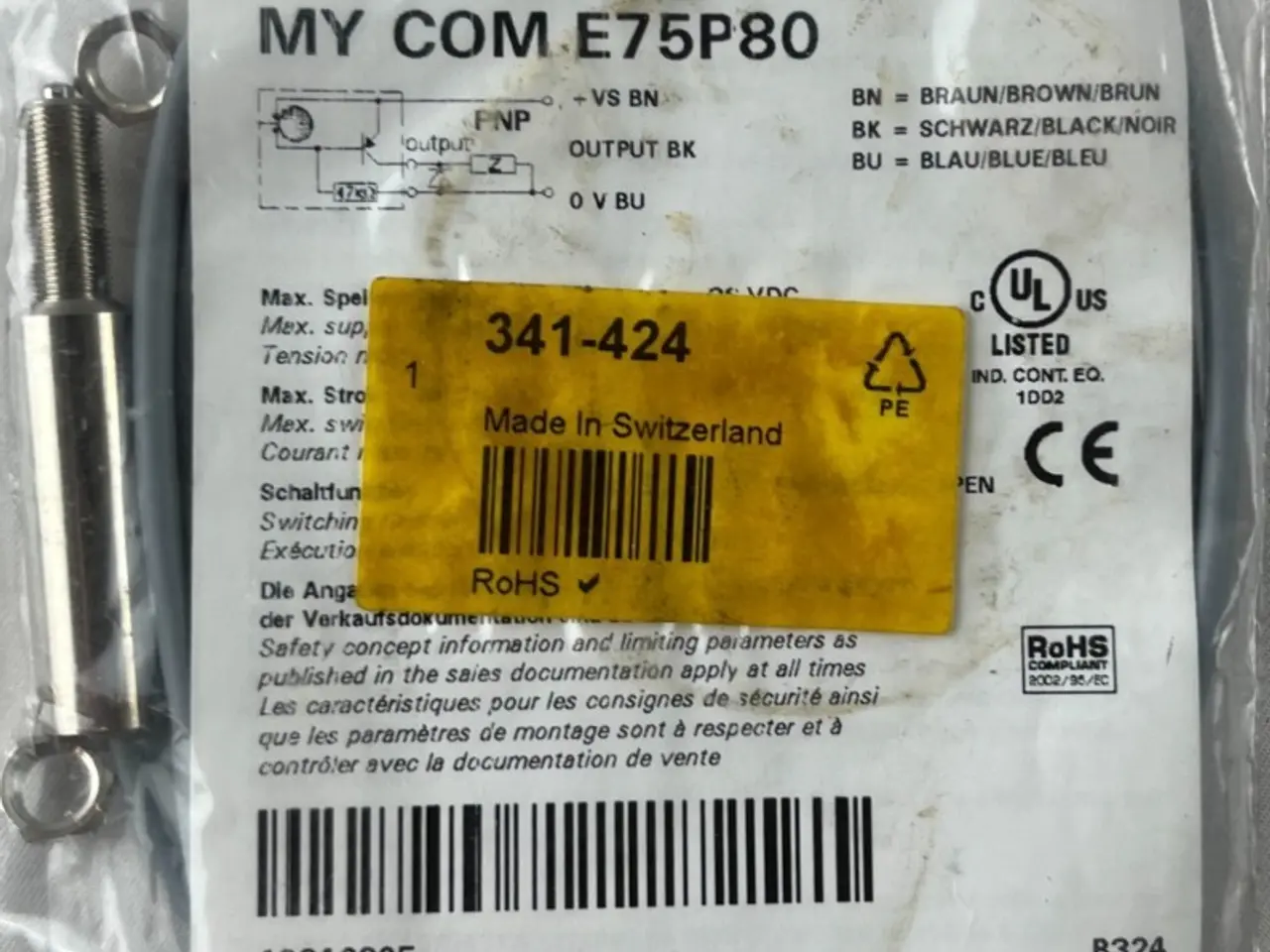 Billede 1 - Baumer My-Com E75P80 Precision kontakt PNP