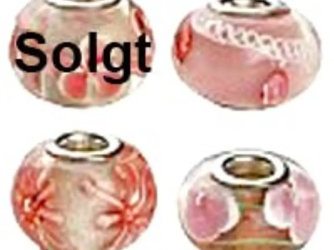 Billede 4 - Lyserøde glaskugler til charm-armbånd